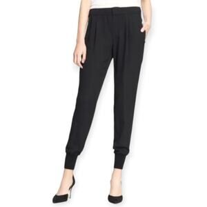 Vince 100% Silk Joggers SIZE M Black Lightweight Casual Pants Sweatpants